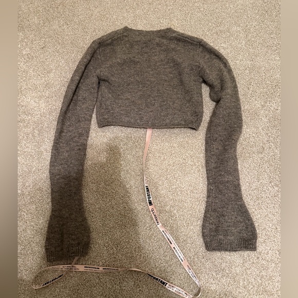 House of CB Andie Brown Marled Knit Cropped Cardigan S NWT - Picture 4 of 4